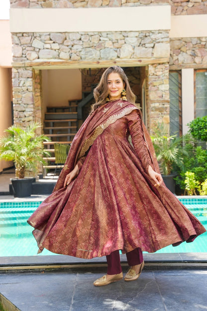 Bronze Glow Cosmos Kurta Set