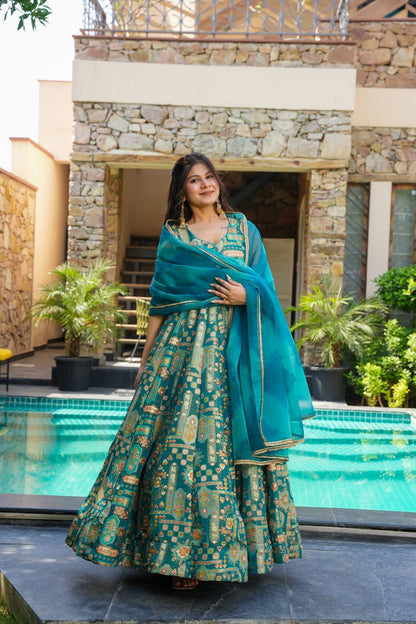 Firoza Silk Maxi Suit Set