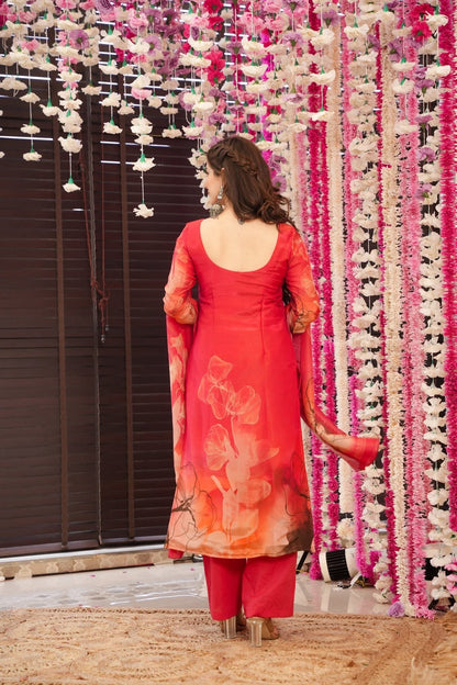 Aarohi Red Muslin Kurta Set