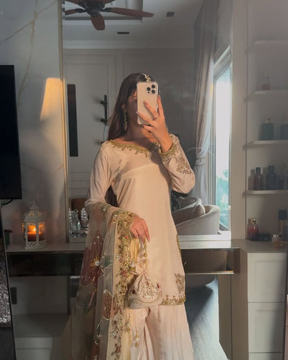 Aqua Dream Elegance Sharara Set