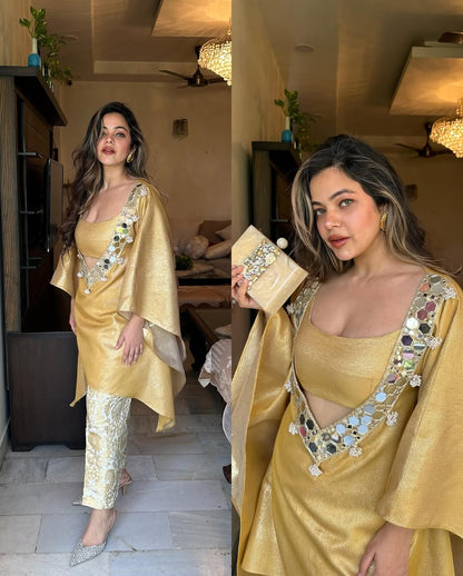 Gold Sequined Tunic Set