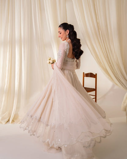 Ethereal Blush Embellished Anarkali Set