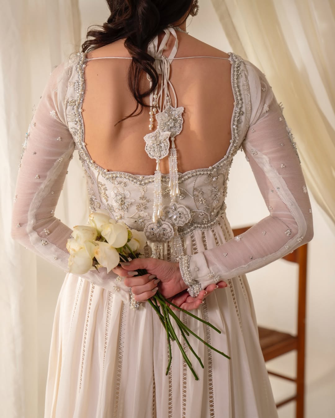 Ethereal Blush Embellished Anarkali Set