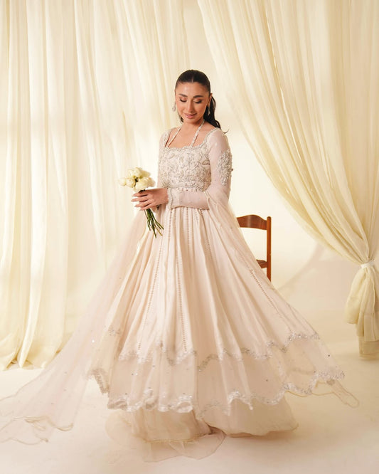 Ethereal Blush Embellished Anarkali Set