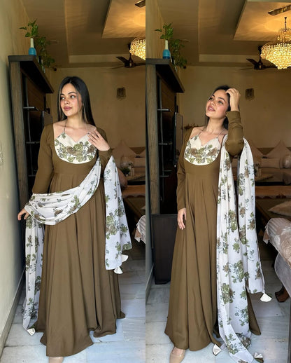 Olive Green Floral Set