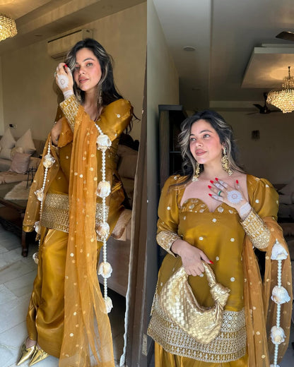 Golden Satin Semi-Formal Set