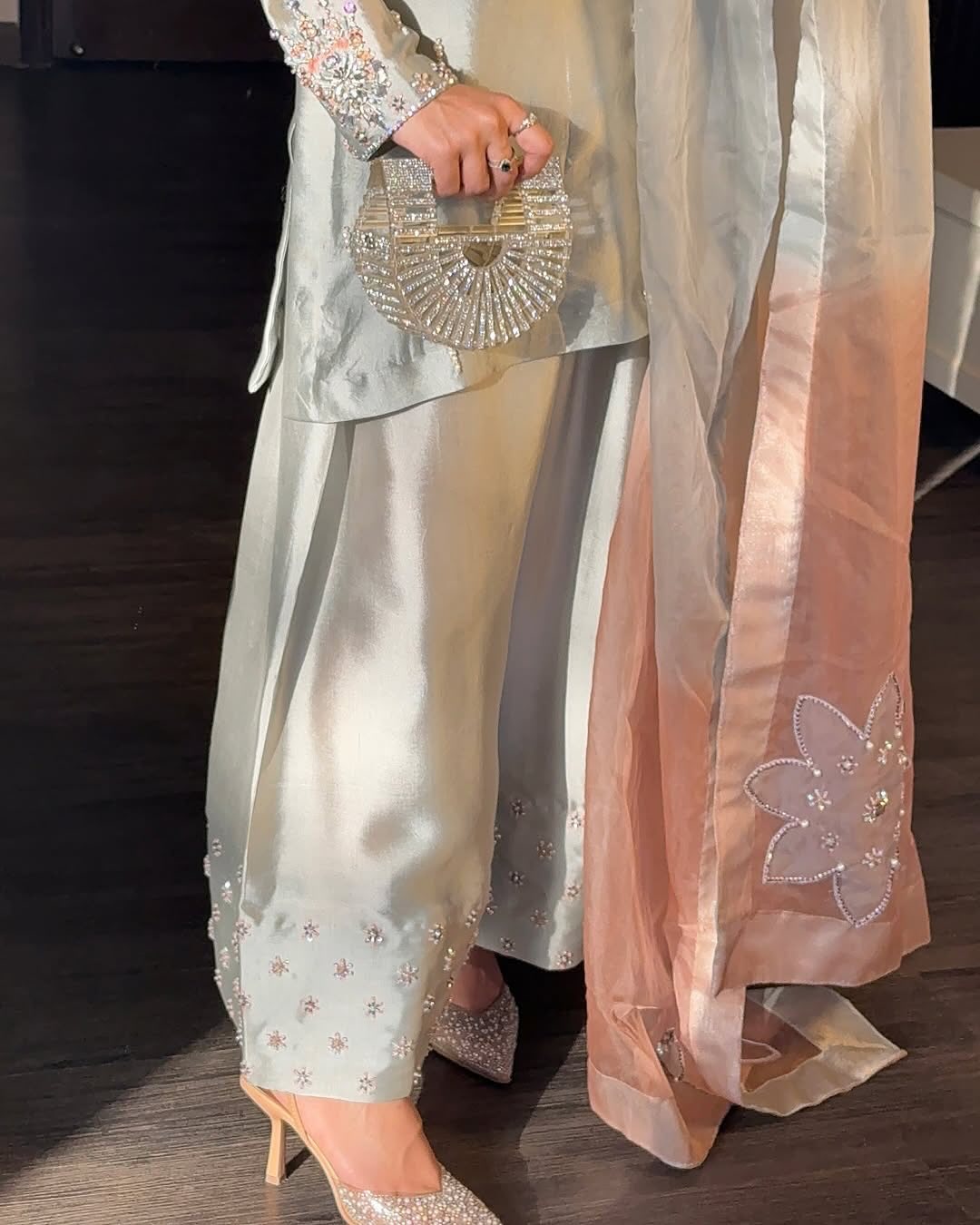 Aqua Blue Silk Blend Kurta Set