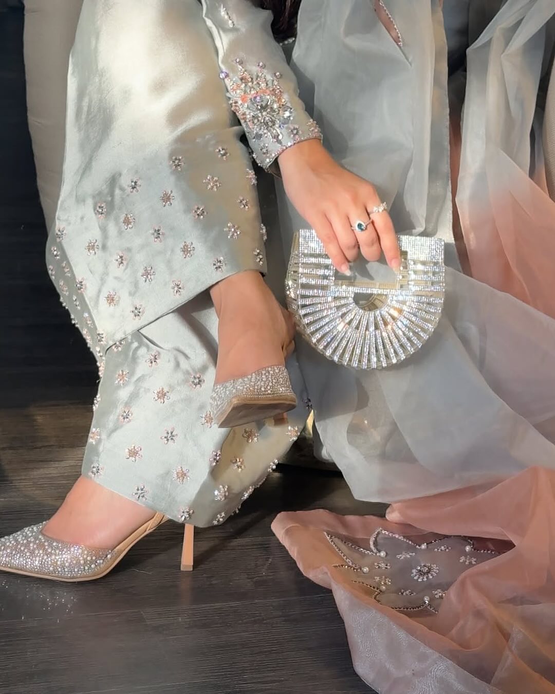 Aqua Blue Silk Blend Kurta Set