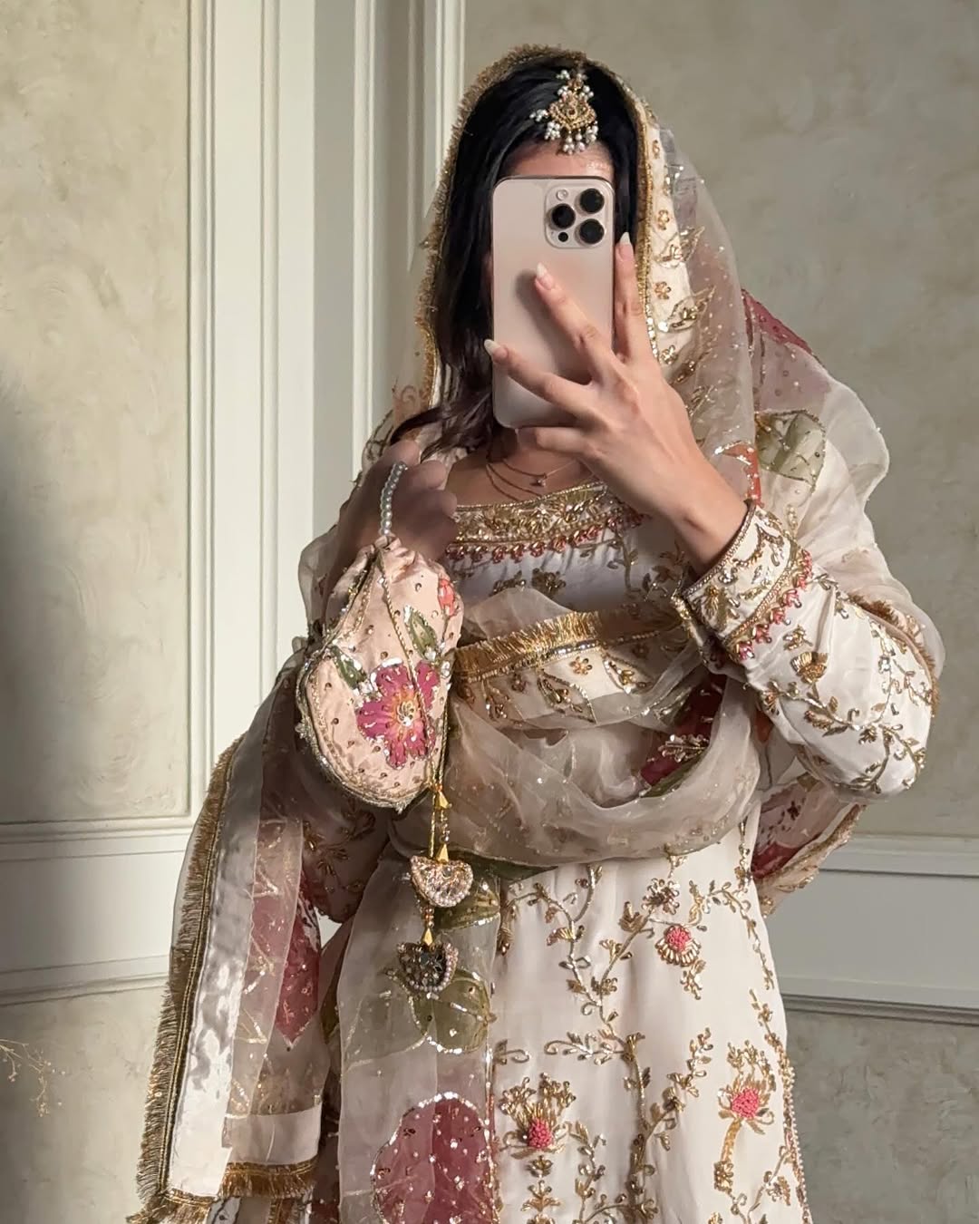 White Bridal Silk Chiffon Set