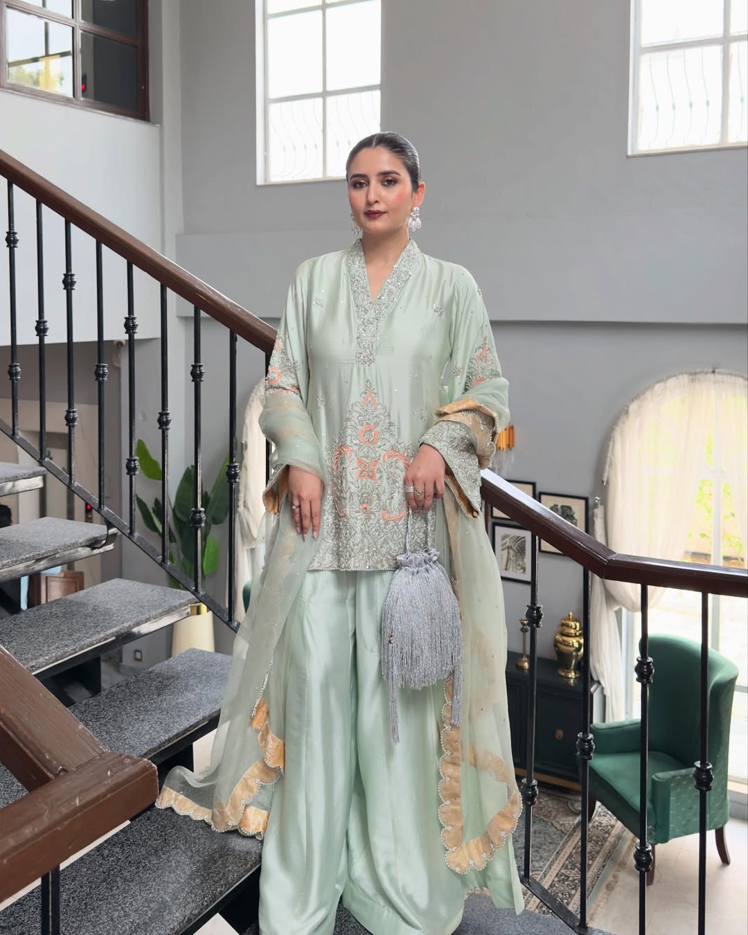 Ivory Pearl Luxury Sharara Ensemble