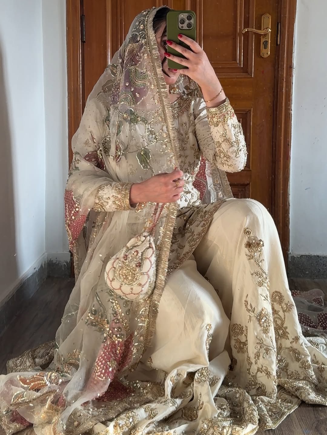 Kiara Ivory Organza Sharara Set with Sequin Embroidery