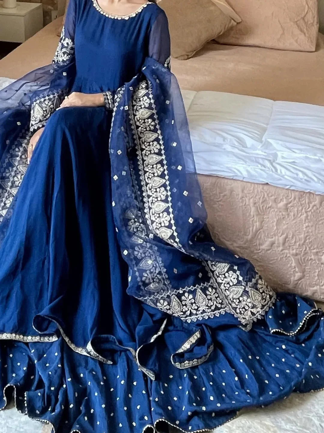 Navy Blue Anarkali Suit