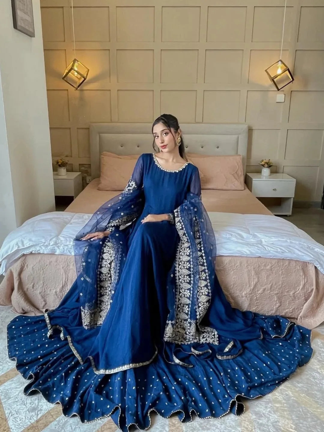 Navy Blue Anarkali Suit