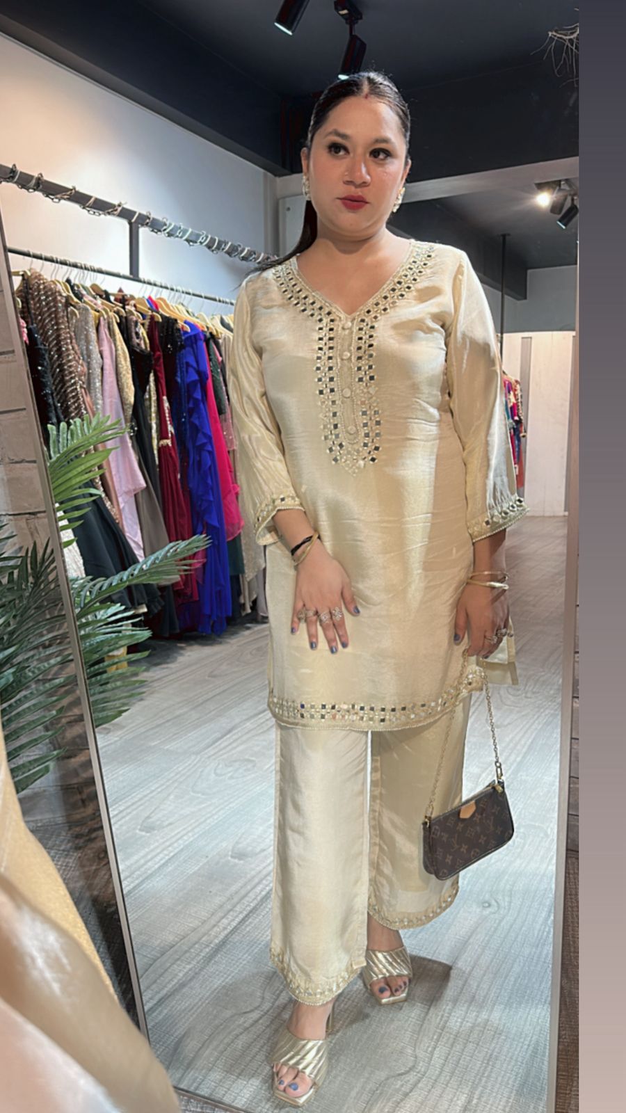 Sheesha Shimmer Mirror work cordset