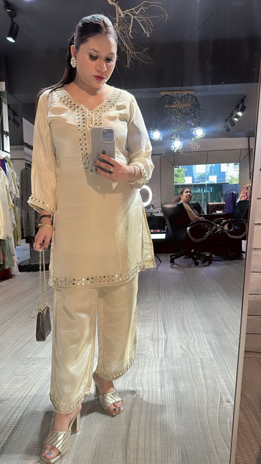 Sheesha Shimmer Mirror work cordset