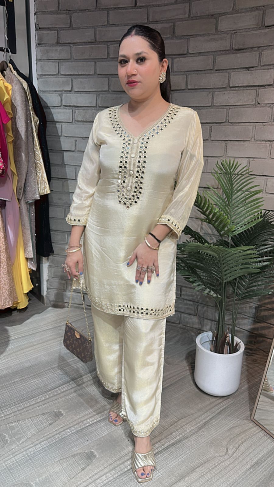 Sheesha Shimmer Mirror work cordset