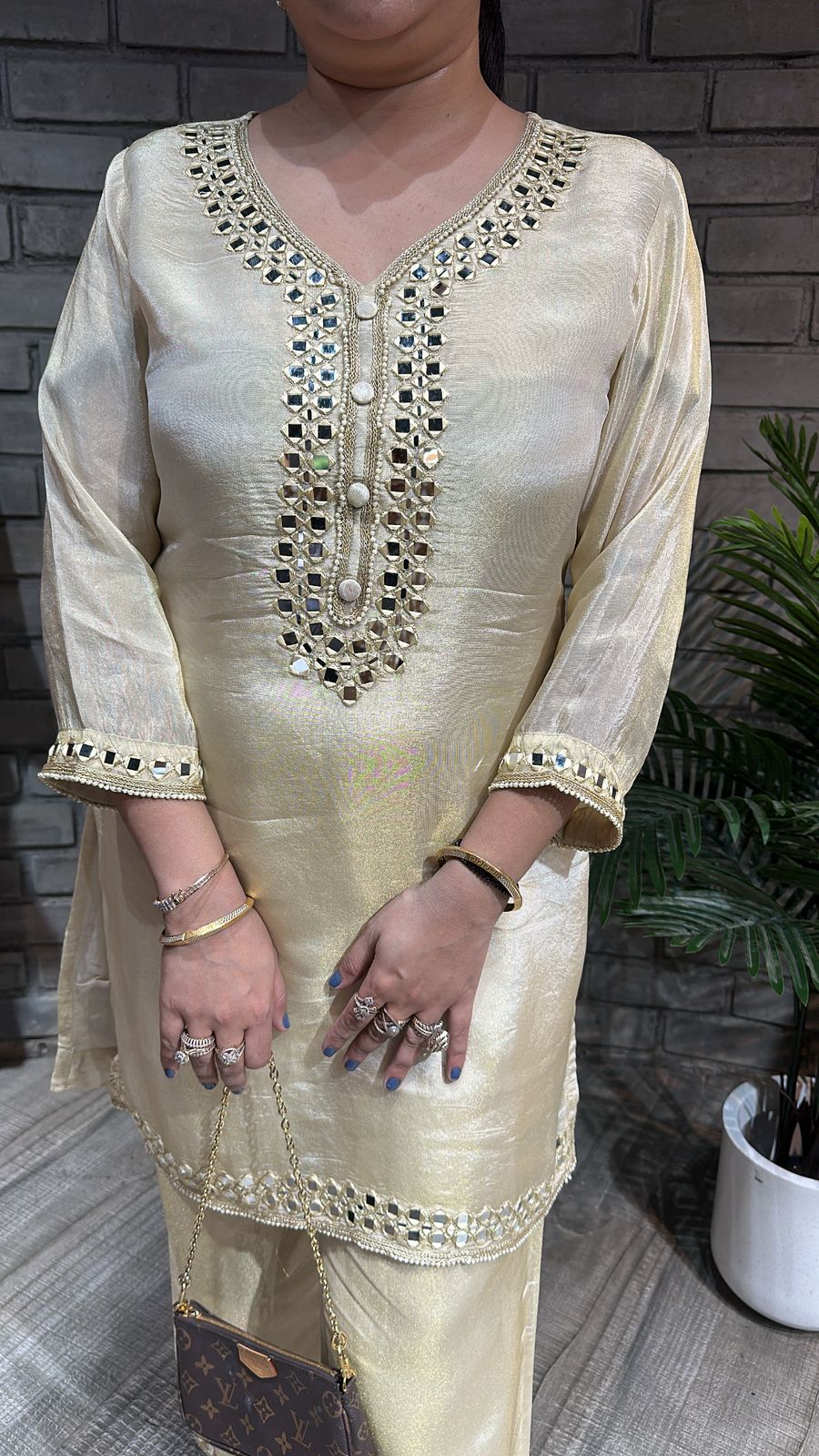 Sheesha Shimmer Mirror work cordset