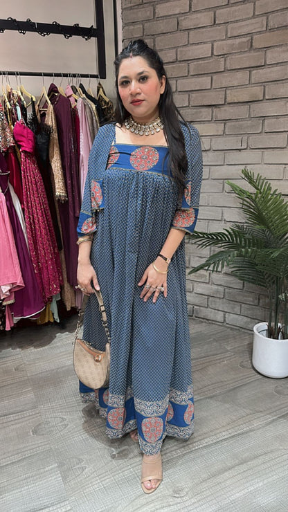 Oorja Blue Jacket Style Dress