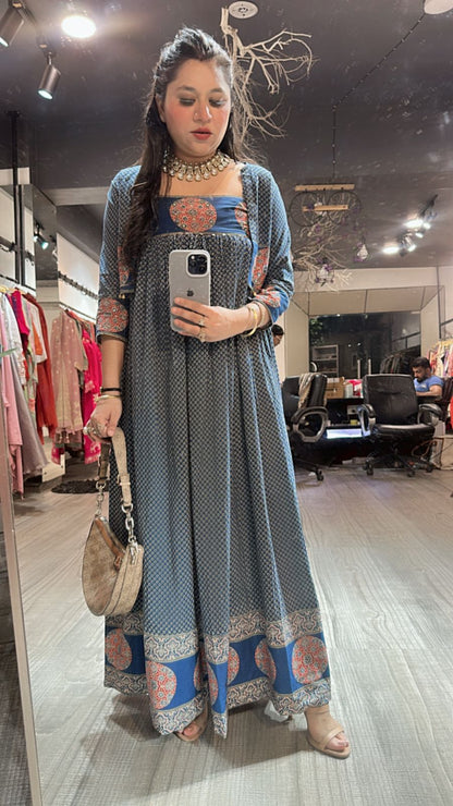 Oorja Blue Jacket Style Dress