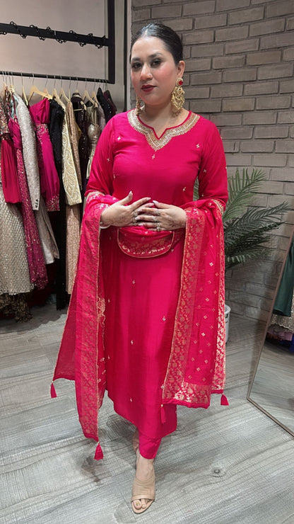 Oorja Fuchsia pink Designer Suit