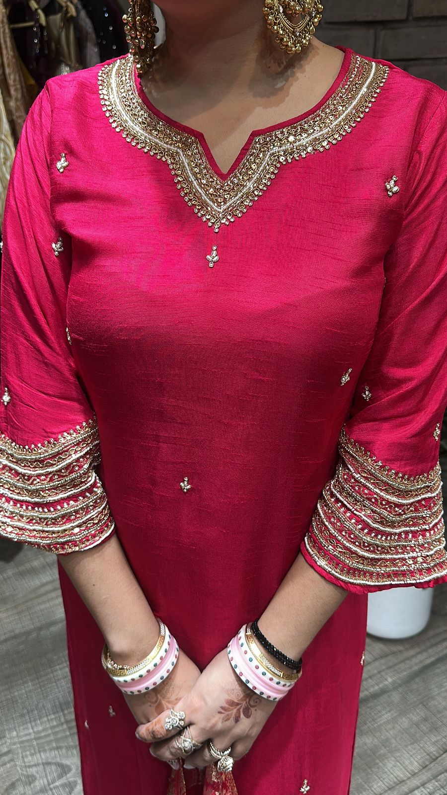 Oorja Fuchsia pink Designer Suit
