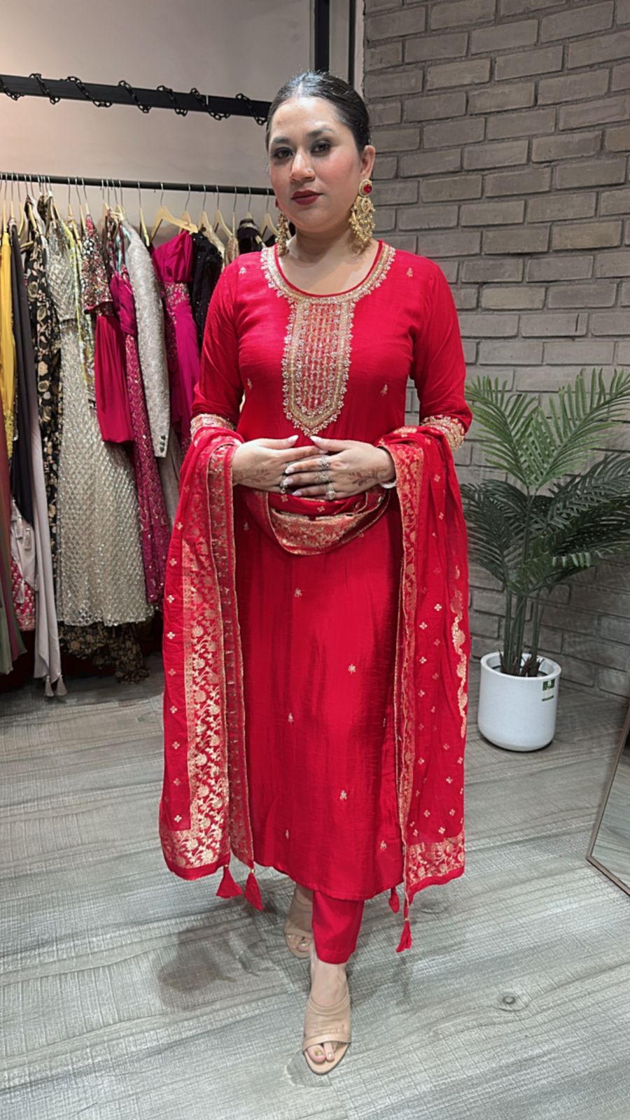Sindoor Red Designer Suit