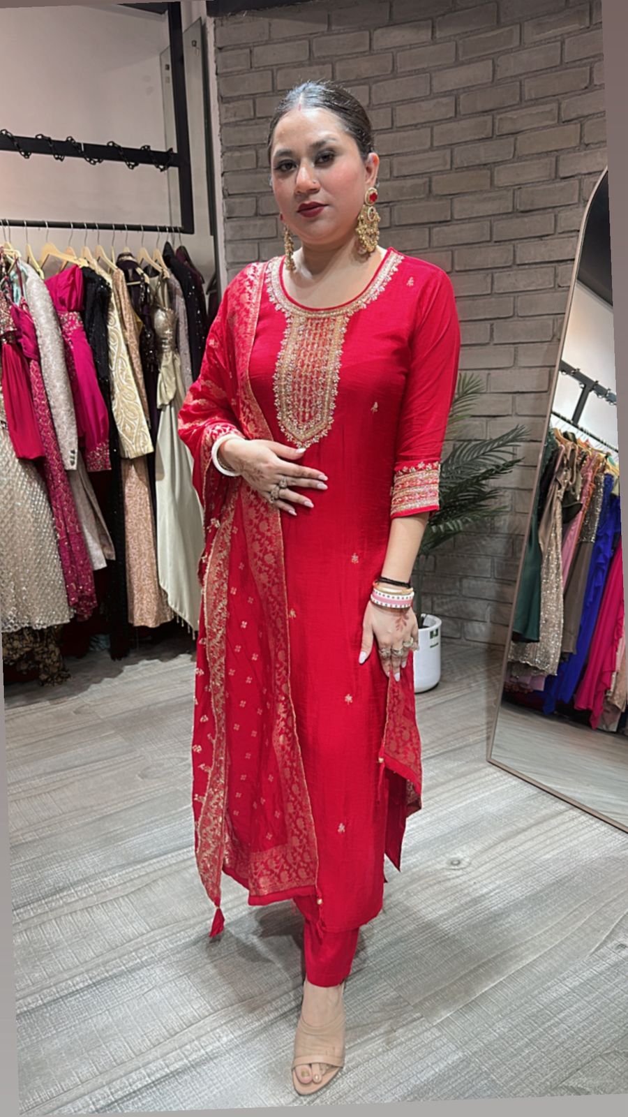 Sindoor Red Designer Suit