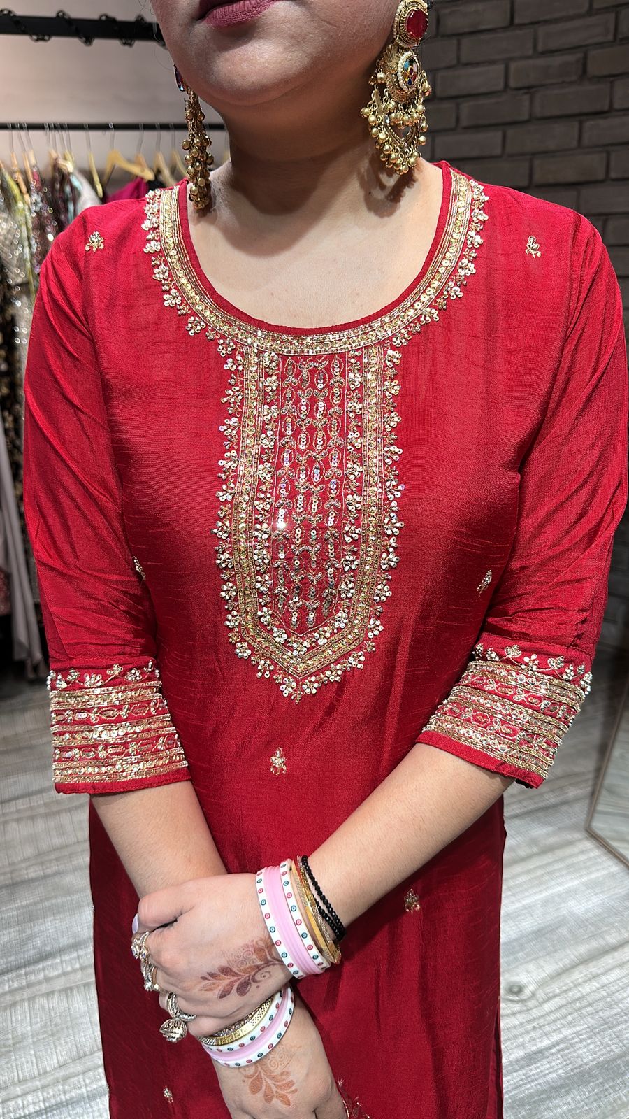 Sindoor Red Designer Suit