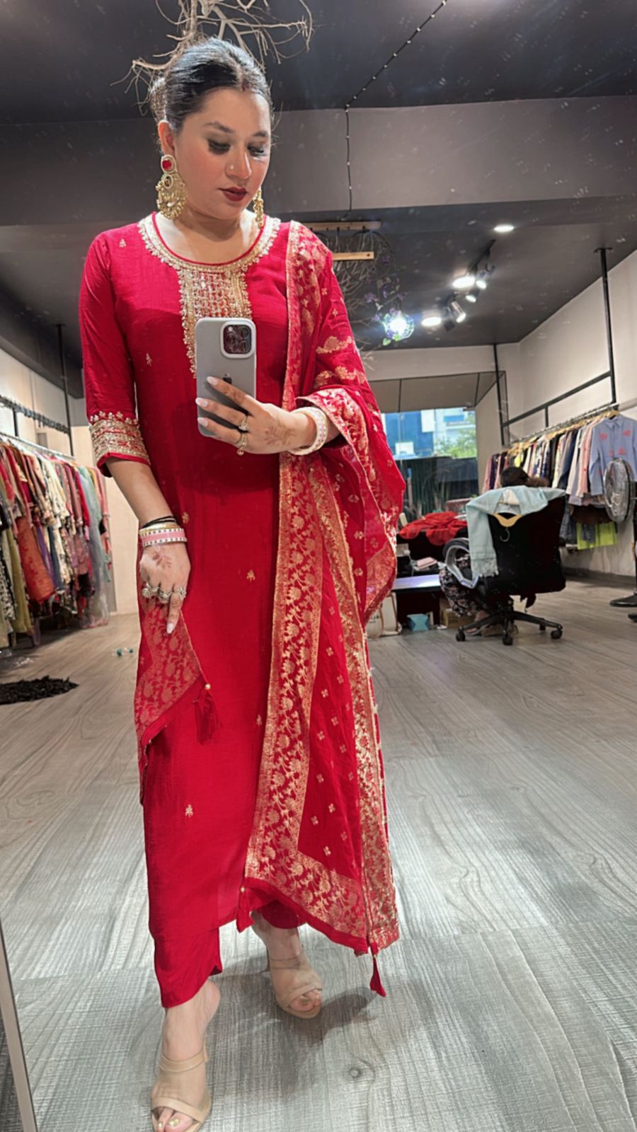 Sindoor Red Designer Suit
