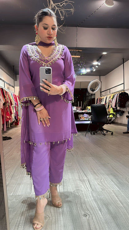 Rakhi Lavander Mirror suit