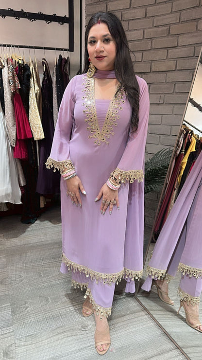 Rasmalai lavander Mirror suit