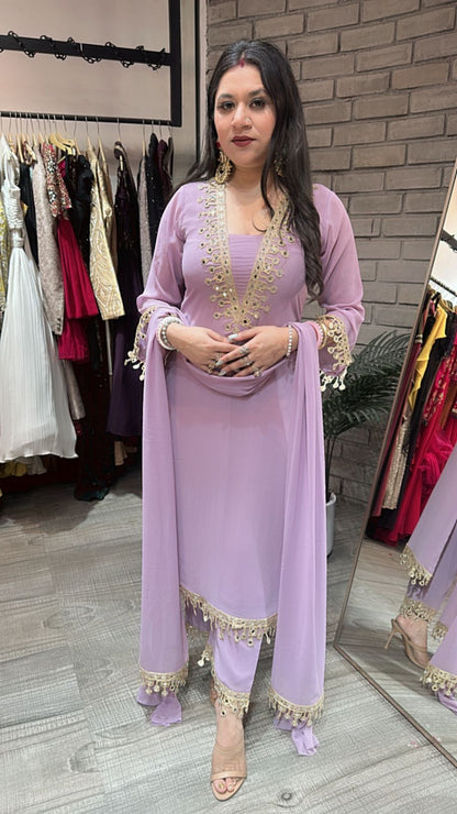 Rasmalai lavander Mirror suit