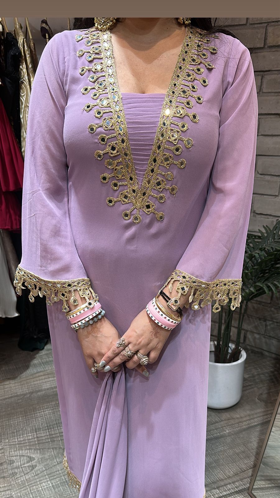 Rasmalai lavander Mirror suit