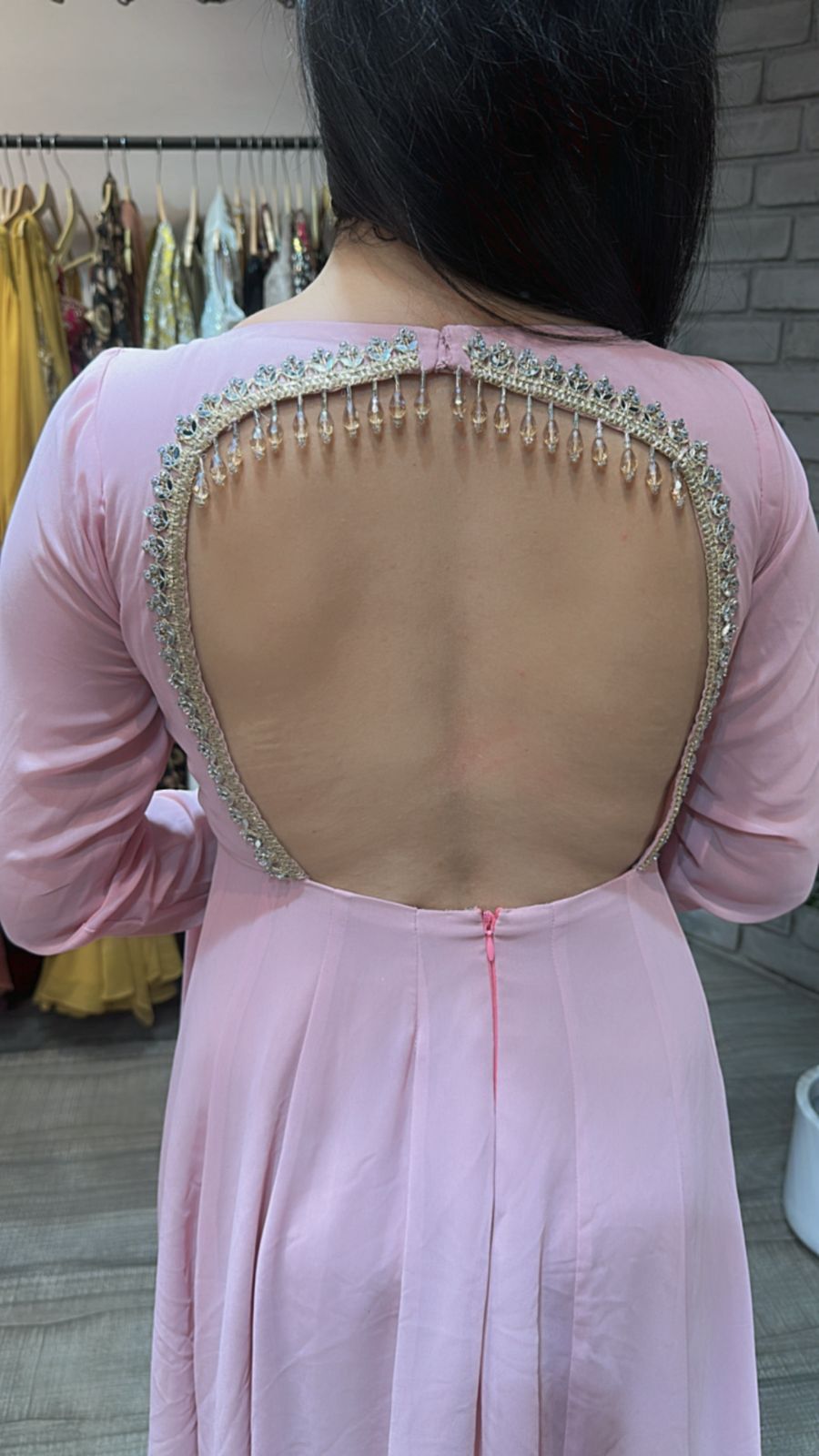 Shanaya pink Mirror Anarkali