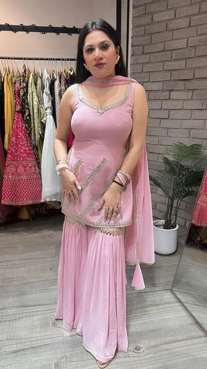 Libas pink Mirror sharara