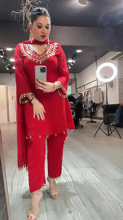 Rakhi Red Mirror suit