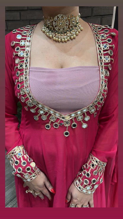 Sheesha Hot pink 3pc Mirror Cordset