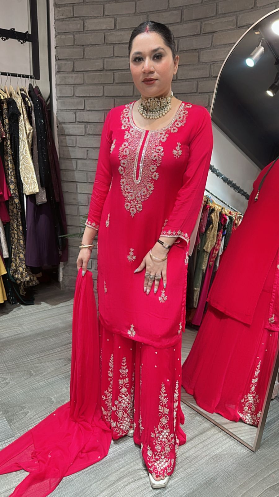 Falooda Coral pink Designer Suit
