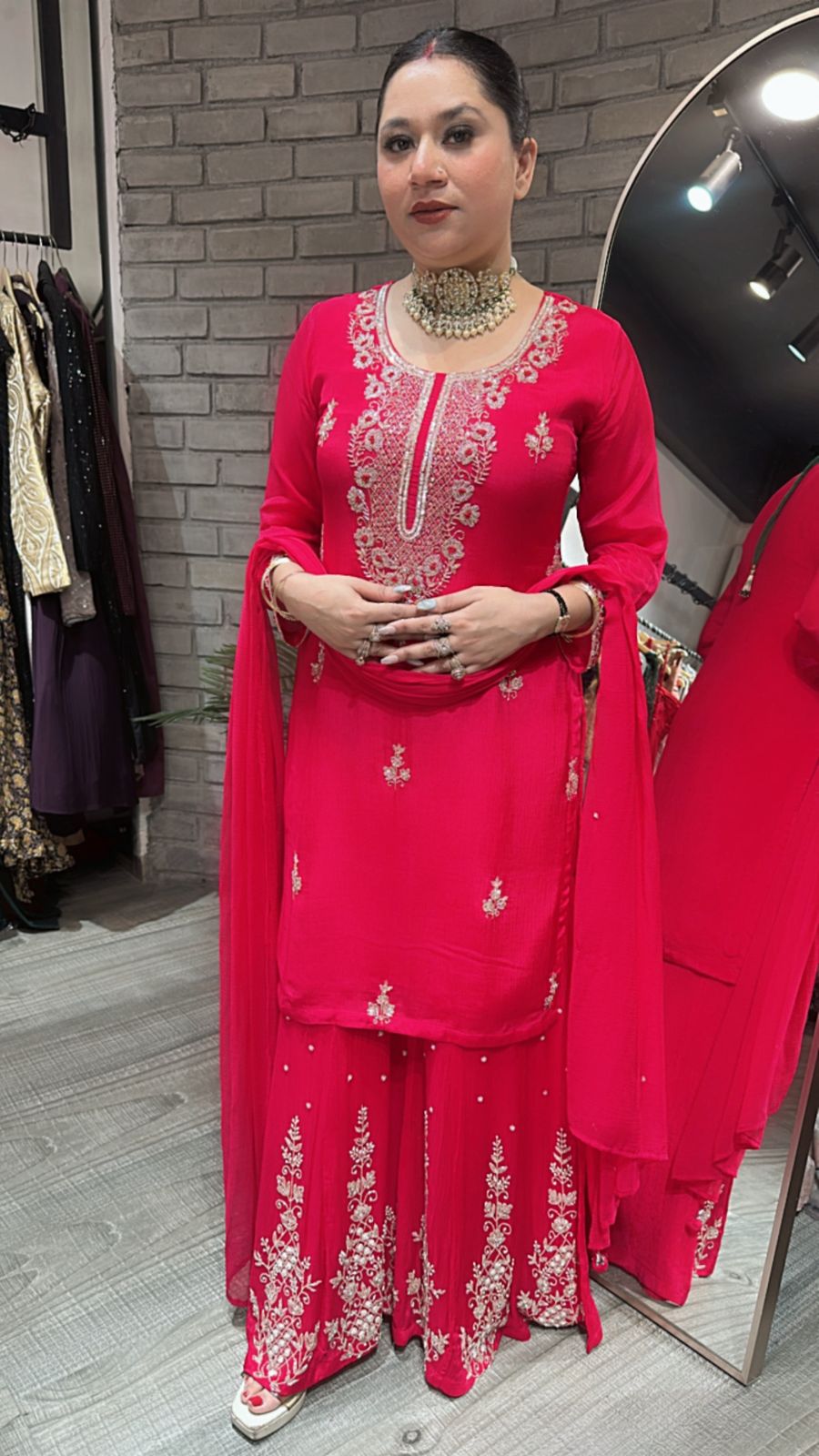 Falooda Coral pink Designer Suit