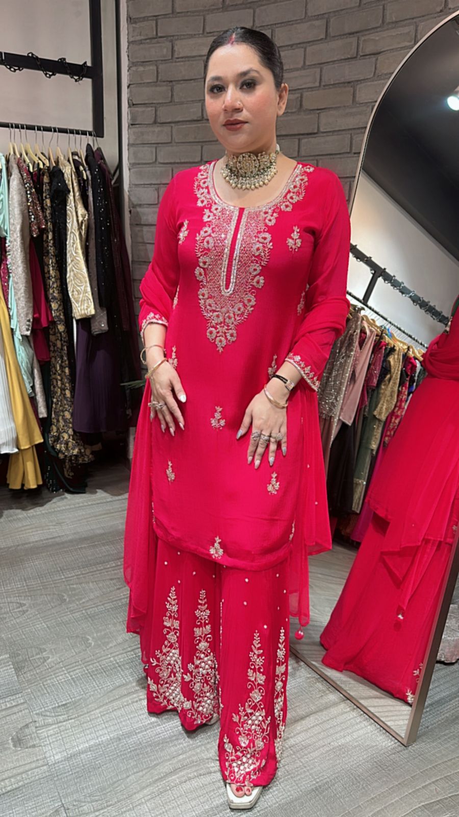 Falooda Coral pink Designer Suit