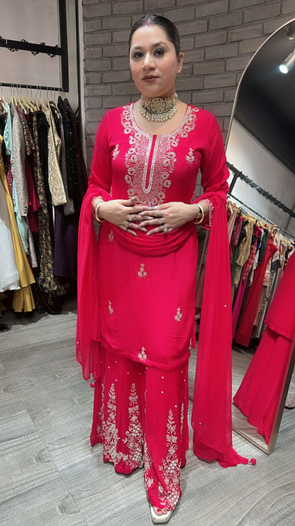 Falooda Coral pink Designer Suit