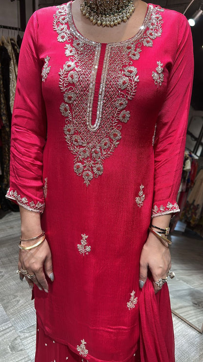 Falooda Coral pink Designer Suit
