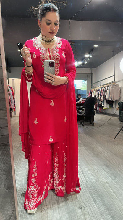 Falooda Coral pink Designer Suit