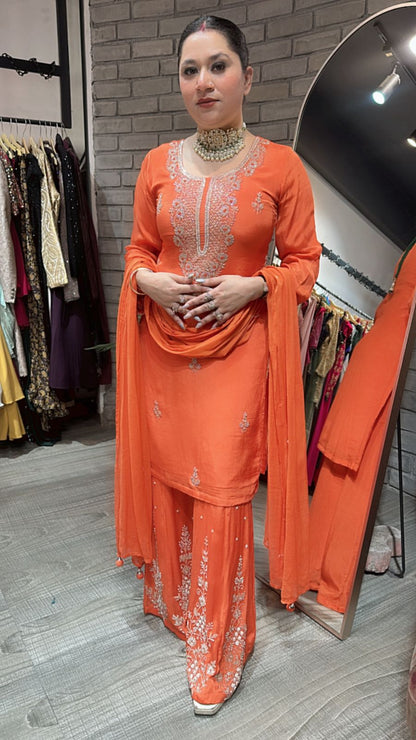Falooda Rust pink Designer Suit