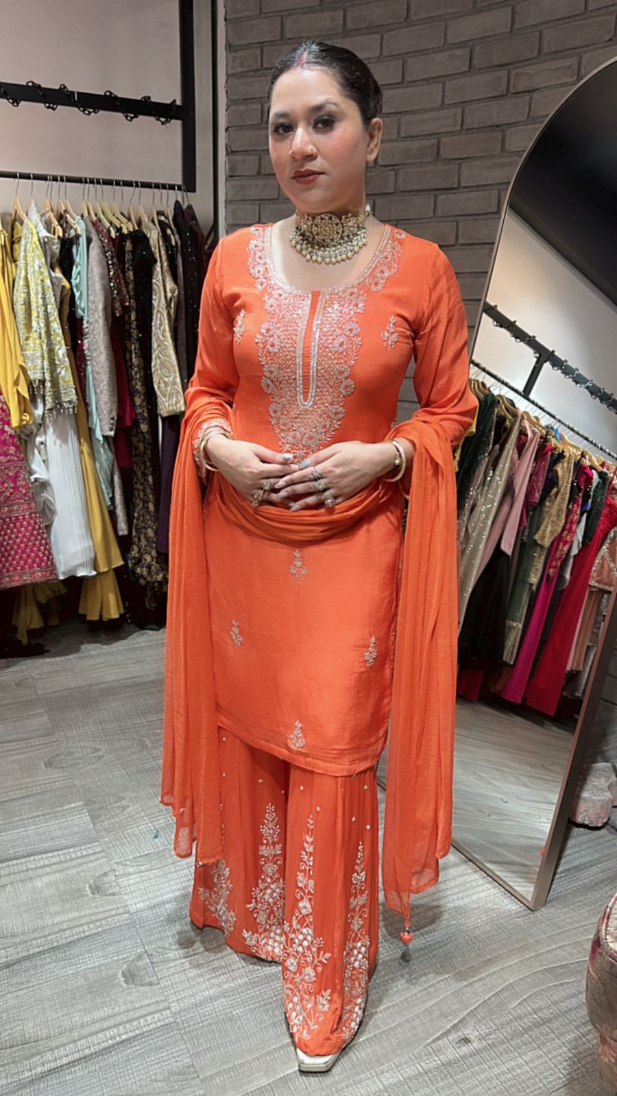 Falooda Rust pink Designer Suit