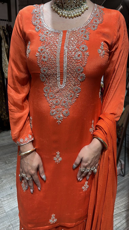 Falooda Rust pink Designer Suit