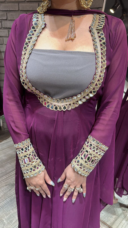 Roka wine 4pc Mirror Suit