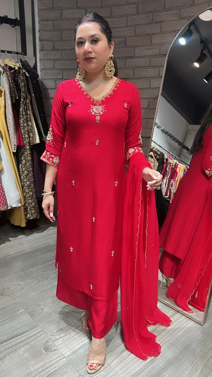 Sargi Red Designer Suit