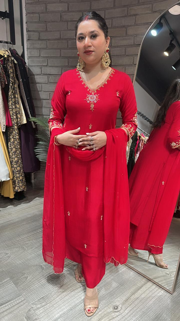 Sargi Red Designer Suit