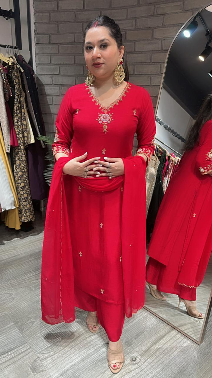 Sargi Red Designer Suit